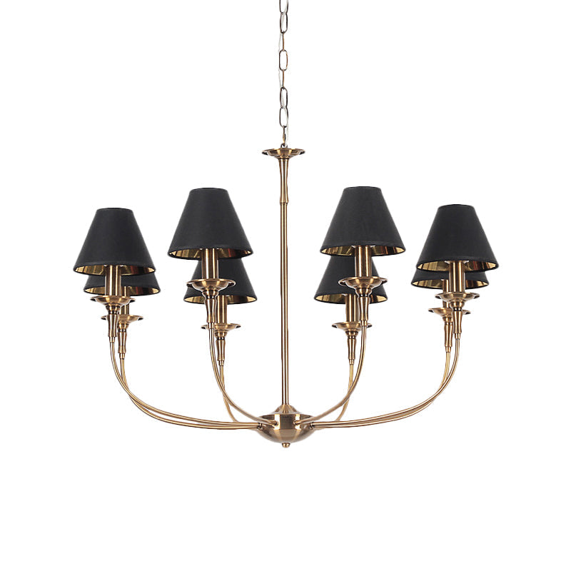 Revitalized Chandelier Pendant Contemporary 3/4/6 Heads Black-Gold Ceiling Light