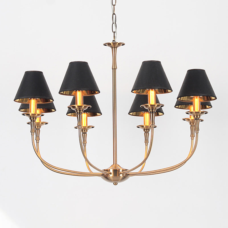 Revitalized Chandelier Pendant Contemporary 3/4/6 Heads Black-Gold Ceiling Light