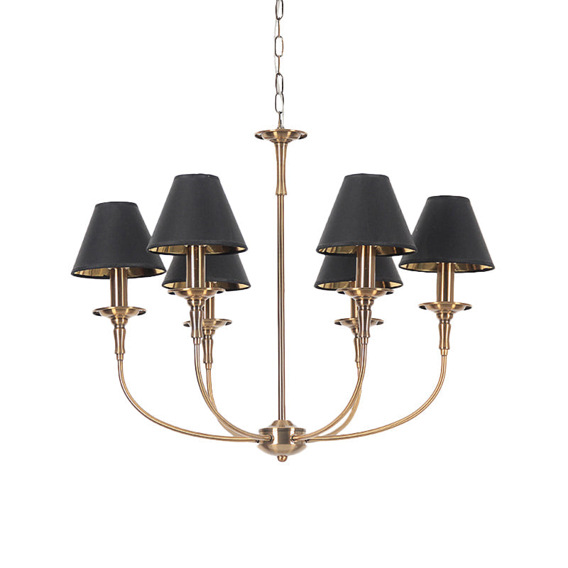 Revitalized Chandelier Pendant Contemporary 3/4/6 Heads Black-Gold Ceiling Light