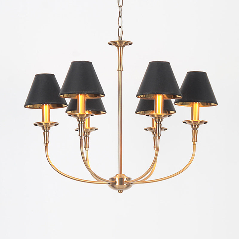 Revitalized Chandelier Pendant Contemporary 3/4/6 Heads Black-Gold Ceiling Light