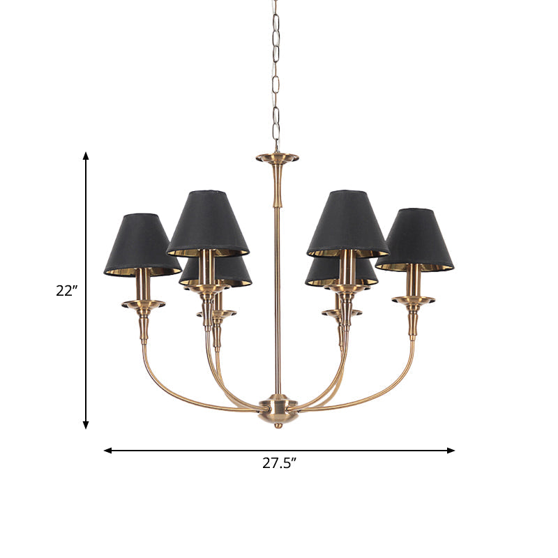 Revitalized Chandelier Pendant Contemporary 3/4/6 Heads Black-Gold Ceiling Light