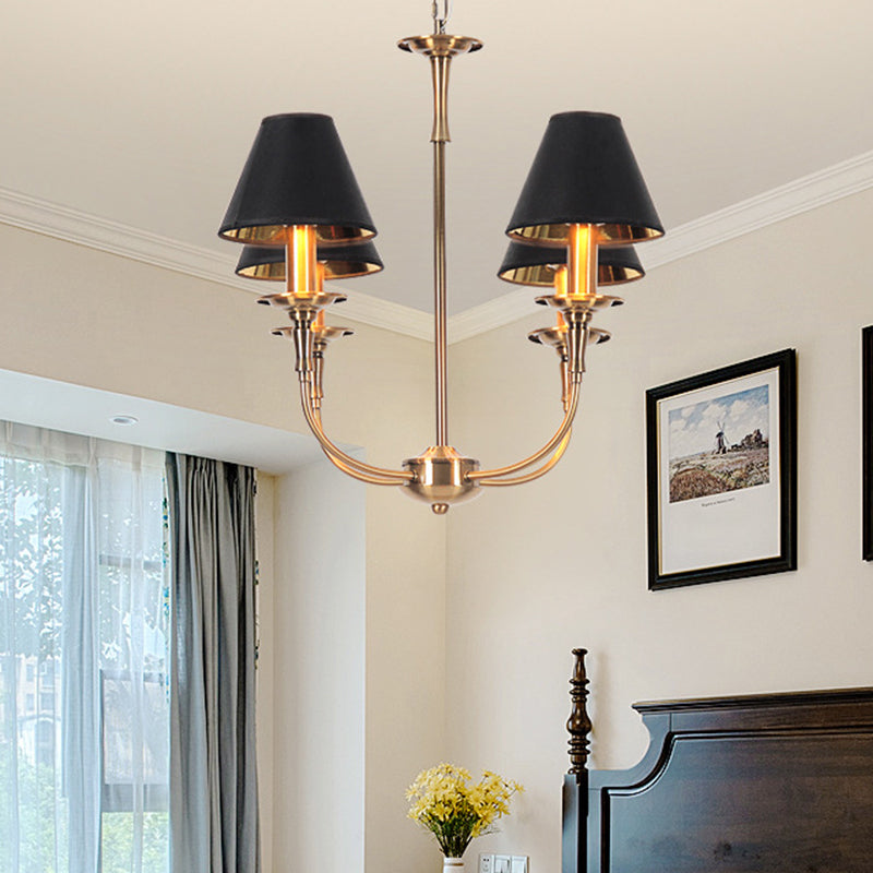 Revitalized Chandelier Pendant Contemporary 3/4/6 Heads Black-Gold Ceiling Light