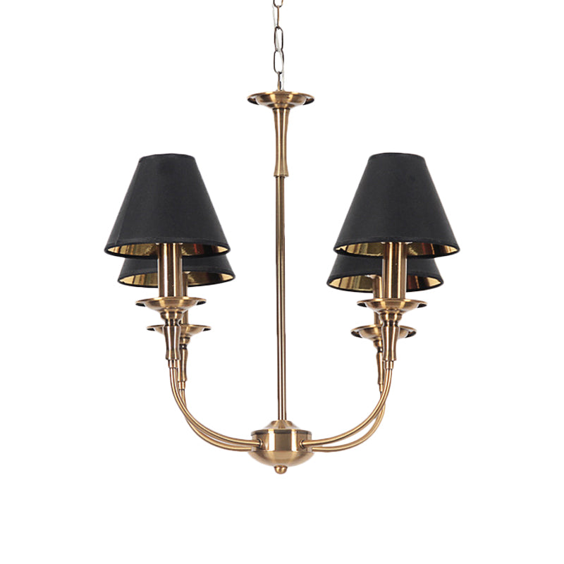 Revitalized Chandelier Pendant Contemporary 3/4/6 Heads Black-Gold Ceiling Light