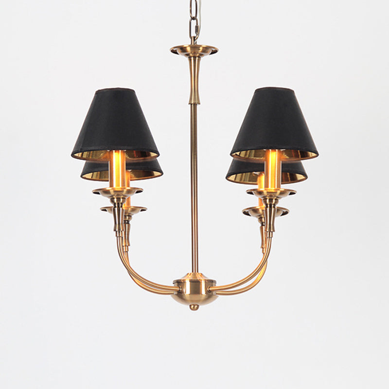 Revitalized Chandelier Pendant Contemporary 3/4/6 Heads Black-Gold Ceiling Light