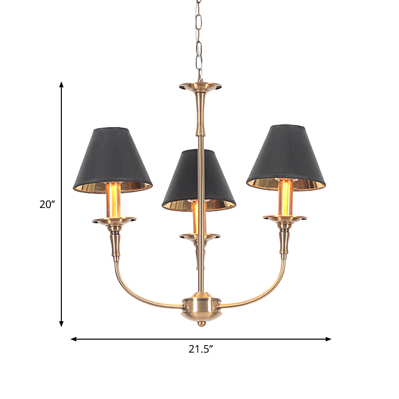 Revitalized Chandelier Pendant Contemporary 3/4/6 Heads Black-Gold Ceiling Light