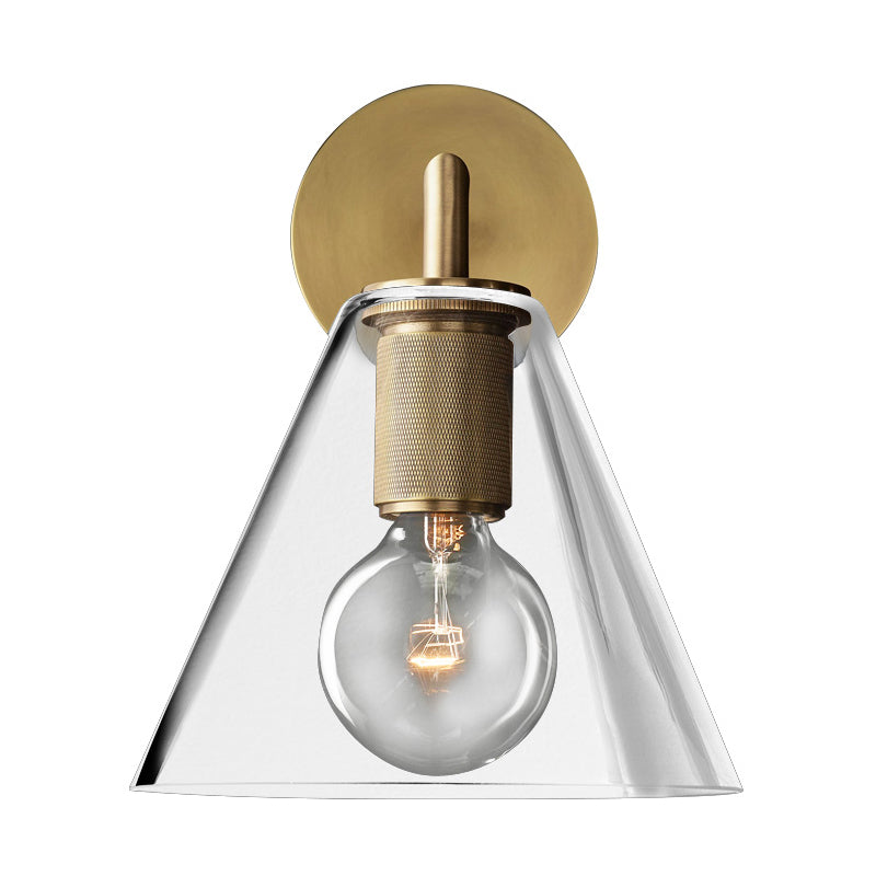 Taavita Armed Wall Light Lightweight Postmodern Metal/Clear Glass Wall Lamp with/without Plate/Ball/Cone Shade