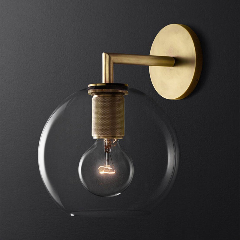 Taavita Armed Wall Light Lightweight Postmodern Metal/Clear Glass Wall Lamp with/without Plate/Ball/Cone Shade