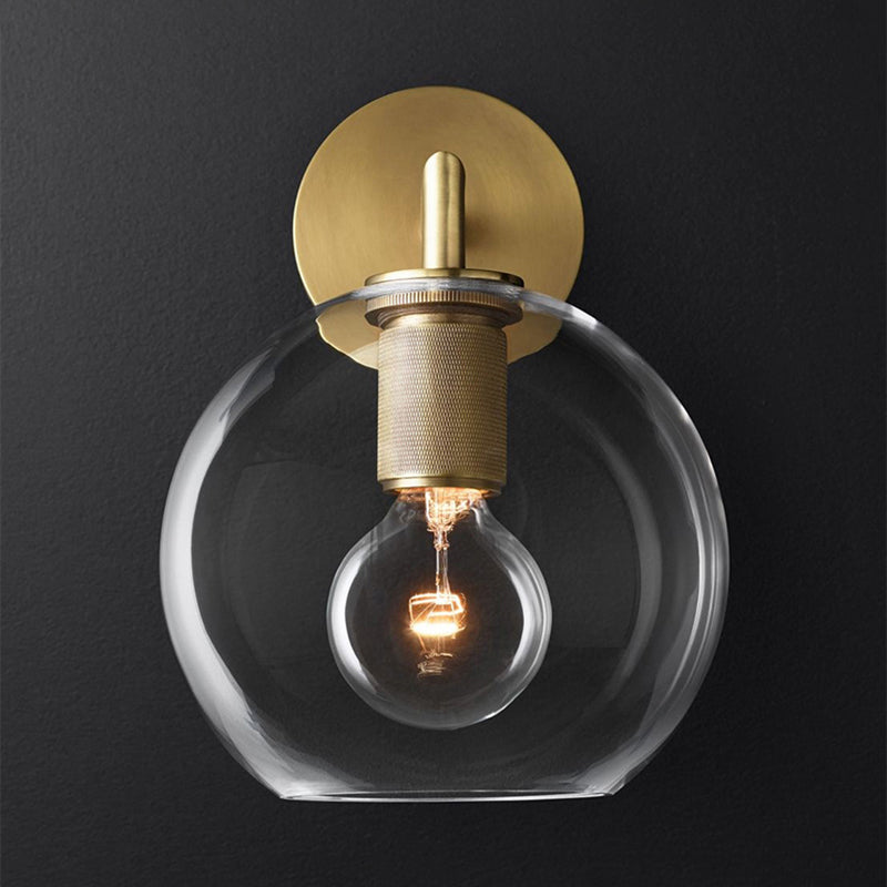 Taavita Armed Wall Light Lightweight Postmodern Metal/Clear Glass Wall Lamp with/without Plate/Ball/Cone Shade