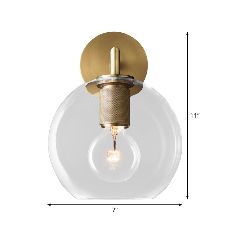 Taavita Armed Wall Light Lightweight Postmodern Metal/Clear Glass Wall Lamp with/without Plate/Ball/Cone Shade