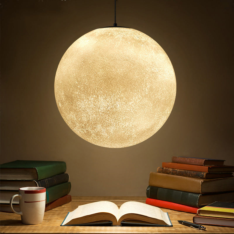 White Glass Super Moon Pendulum Light Romantic Modern 1-Light Ceiling Hang Lamp, 10"/12"/16" Wide Clearhalo 'Ceiling Lights' 'Modern Pendants' 'Modern' 'Pendant Lights' 'Pendants' Lighting' 1936855