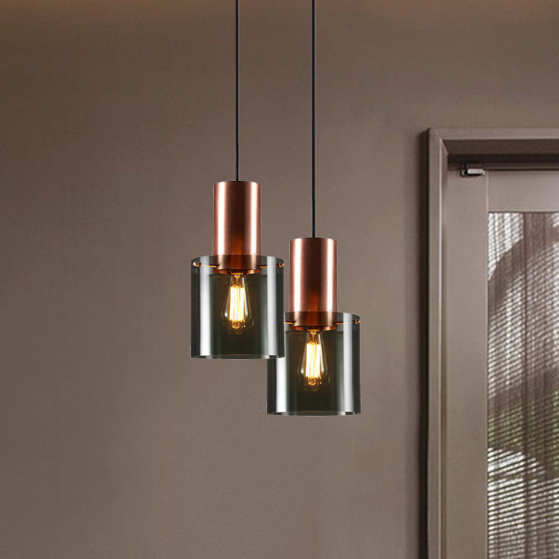 Rose Gold/Gold Bottle Pendant Lamp Modern Style 1-Bulb Smoky Grey Glass Ceiling Hang Light for Kitchen Bar Rose Gold Clearhalo 'Ceiling Lights' 'Modern Pendants' 'Modern' 'Pendant Lights' 'Pendants' Lighting' 1937195