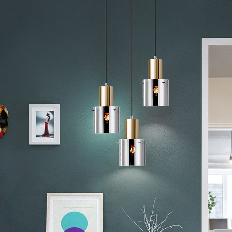 Modern Style Taavita Bottle Pendant Lamp 1-Bulb Smoky Grey Glass Ceiling Hang Light for Kitchen Bar