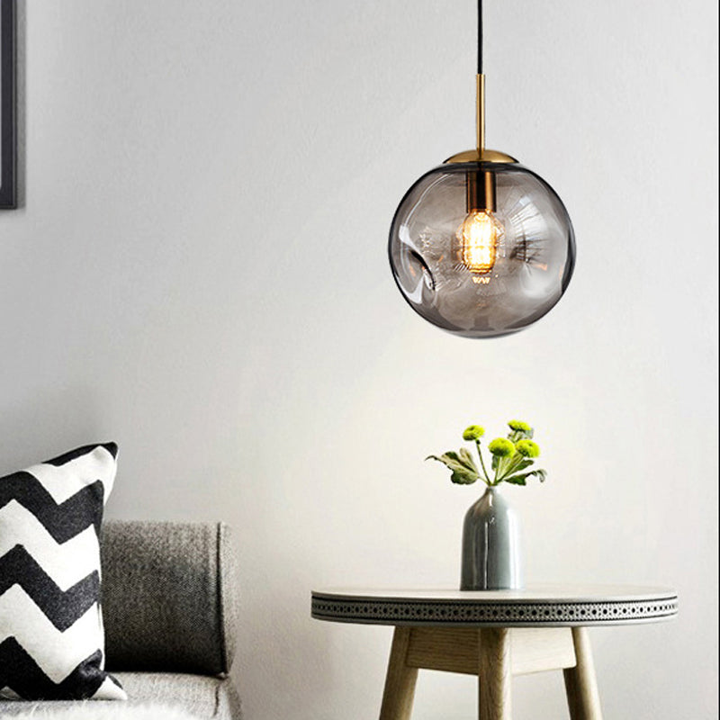 Modern Taavita Ball Ceiling Pendant Taavita/Smoke Gray Glass 1 Head Brass Hanging Light for Living Room