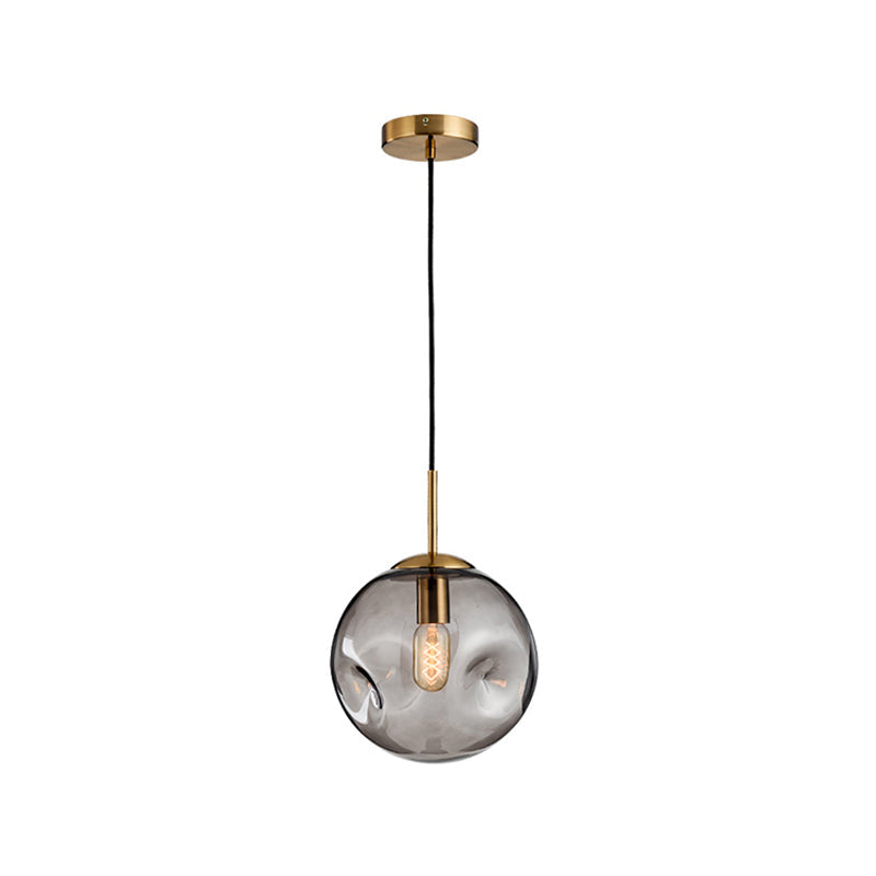 Modern Taavita Ball Ceiling Pendant Taavita/Smoke Gray Glass 1 Head Brass Hanging Light for Living Room