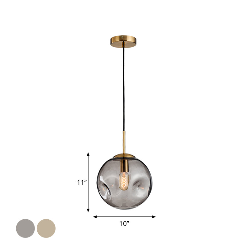 Modern Taavita Ball Ceiling Pendant Taavita/Smoke Gray Glass 1 Head Brass Hanging Light for Living Room