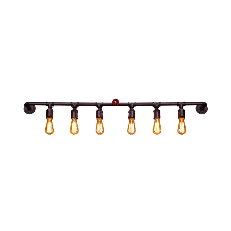 Taavita Black Wall Light with Straight Tube, 2/4/6 Lamps, Industrial Wall Sconce for Living Room