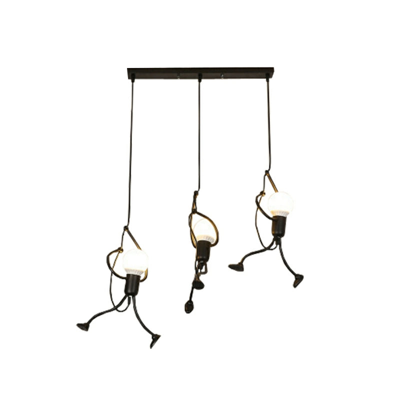 Taavita Hanging Ceiling Light Artistic Metallic 1/3 Head Bedroom Pendant in Black