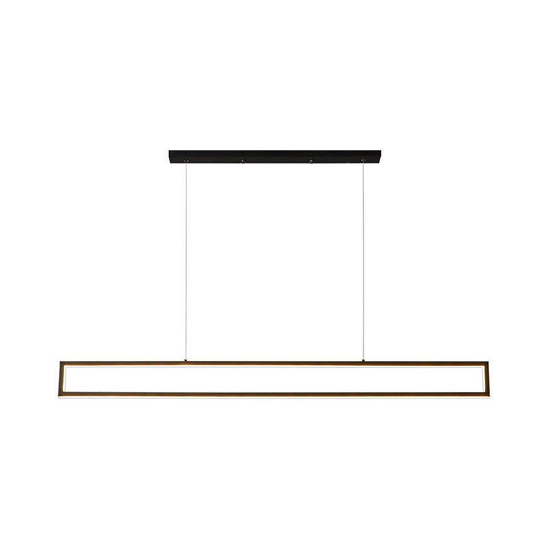 39"/47" Wide Rectangular Hanging Lamp Simplicity Aluminum LED Pendant in Warm White Light for Dining Room Island