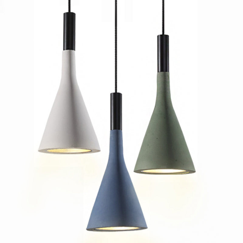 Taavita Funnel Pendant Light Nordic Cement 1 Head Hanging Lighting Dining Table