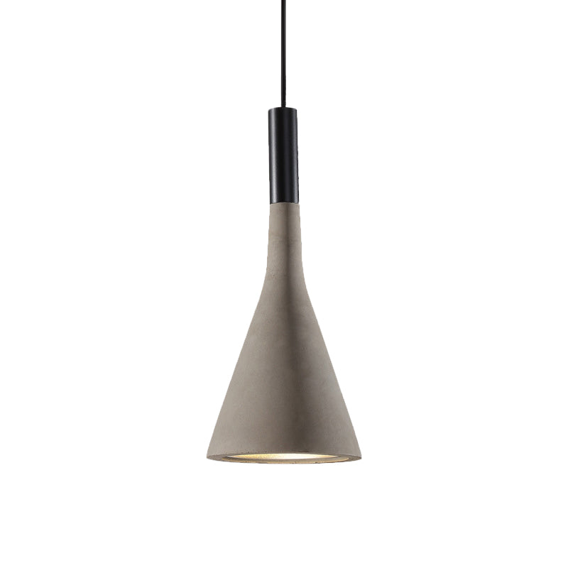 Grey/White/Coffee Funnel Pendant Light Taavita Cement Industrial 1 Head Dining Table Suspended Lighting Fixture