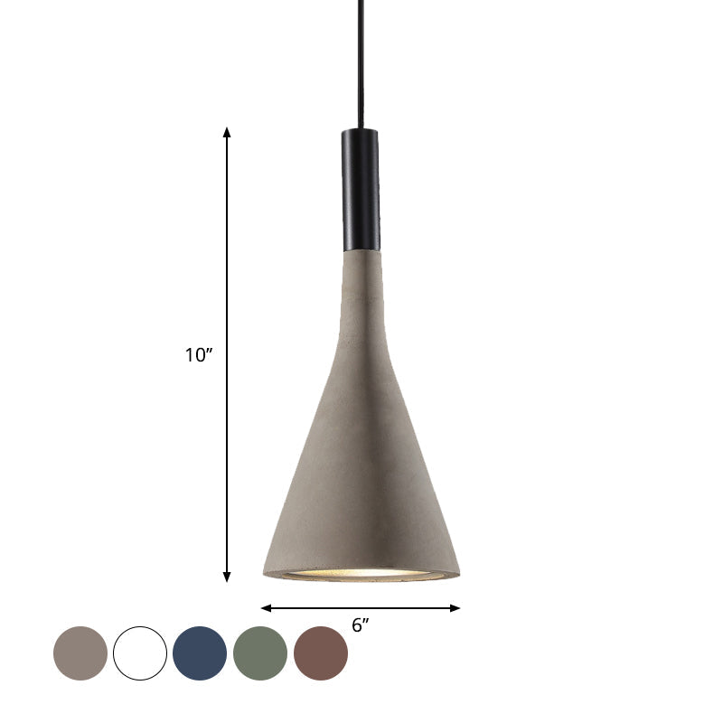 Taavita Funnel Pendant Light Nordic Cement 1 Head Hanging Lighting Dining Table