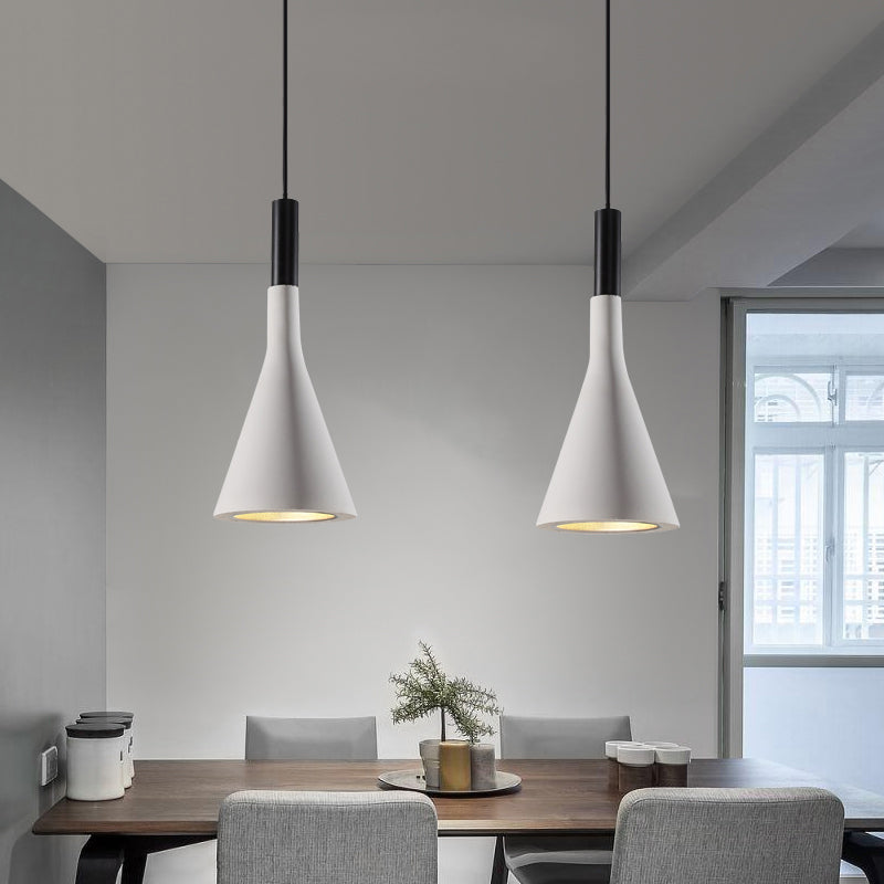 Taavita Funnel Pendant Light Nordic Cement 1 Head Hanging Lighting Dining Table