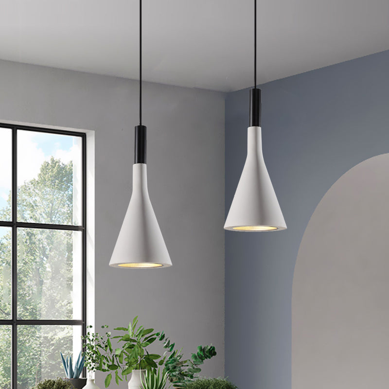 Taavita Funnel Pendant Light Nordic Cement 1 Head Hanging Lighting Dining Table