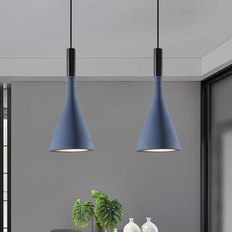 Taavita Funnel Pendant Light Nordic Cement 1 Head Hanging Lighting Dining Table