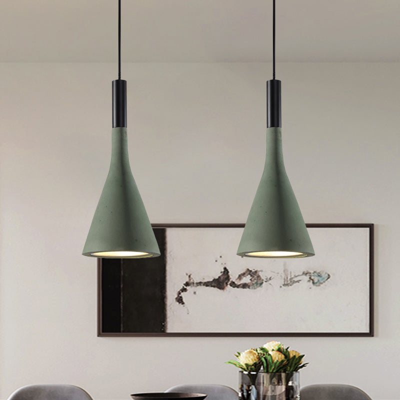 Taavita Funnel Pendant Light Nordic Cement 1 Head Hanging Lighting Dining Table