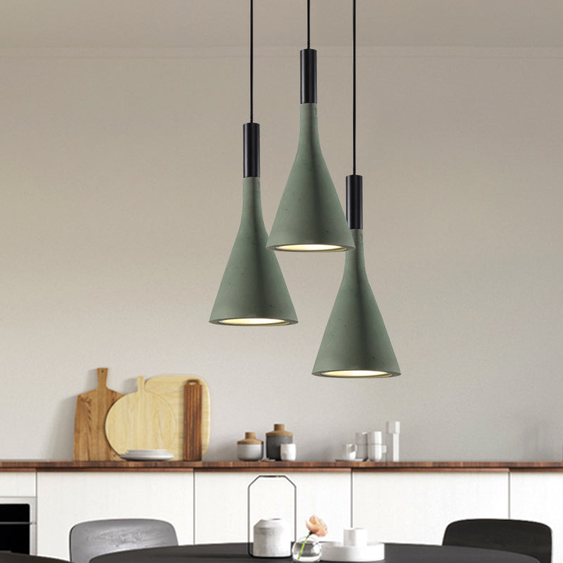 Taavita Funnel Pendant Light Nordic Cement 1 Head Hanging Lighting Dining Table