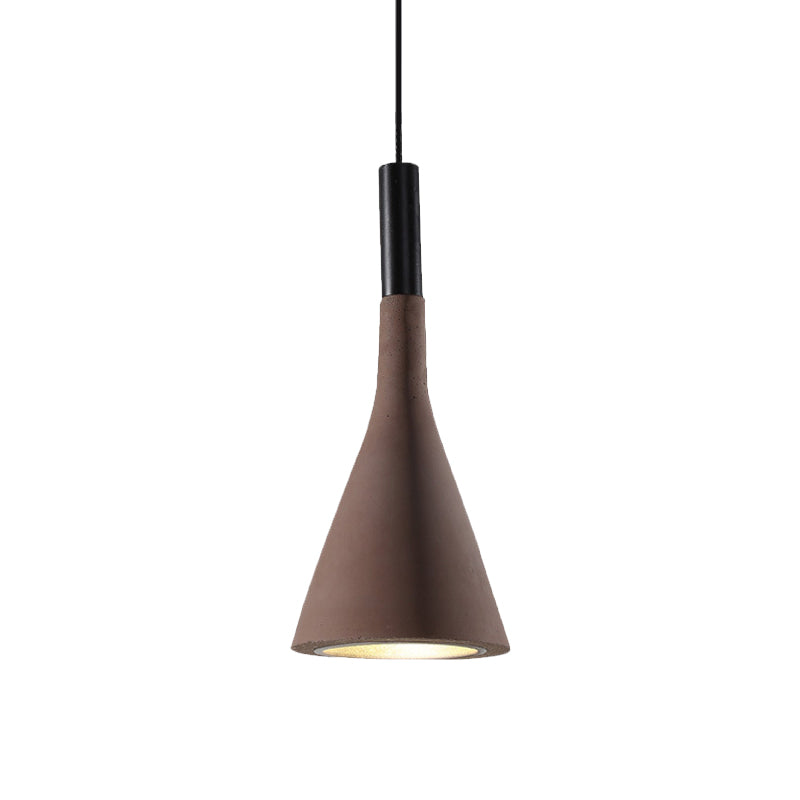 Taavita Funnel Pendant Light Nordic Cement 1 Head Hanging Lighting Dining Table