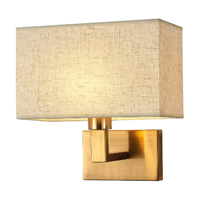 Taavita Quadrant Lamp 1-Light Night Reading Wall Light in White/Beige/Brown with Black/Gold Arm - Lamp Material for Modern Interiors