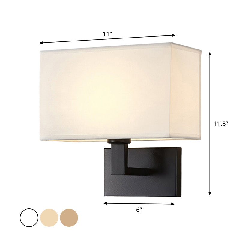 Taavita Quadrant Lamp 1-Light Night Reading Wall Light in White/Beige/Brown with Black/Gold Arm - Lamp Material for Modern Interiors