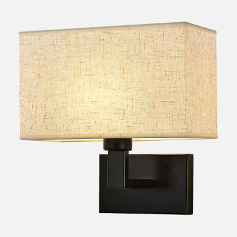 Taavita Quadrant Lamp 1-Light Night Reading Wall Light in White/Beige/Brown with Black/Gold Arm - Lamp Material for Modern Interiors