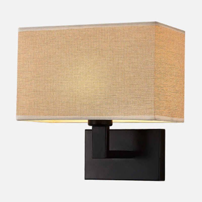 Taavita Quadrant Lamp 1-Light Night Reading Wall Light in White/Beige/Brown with Black/Gold Arm - Lamp Material for Modern Interiors