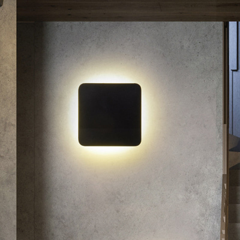 Minimalist Black Round/Square Flush Mount Wall Lamp Taavita Hallway LED Sconce Light