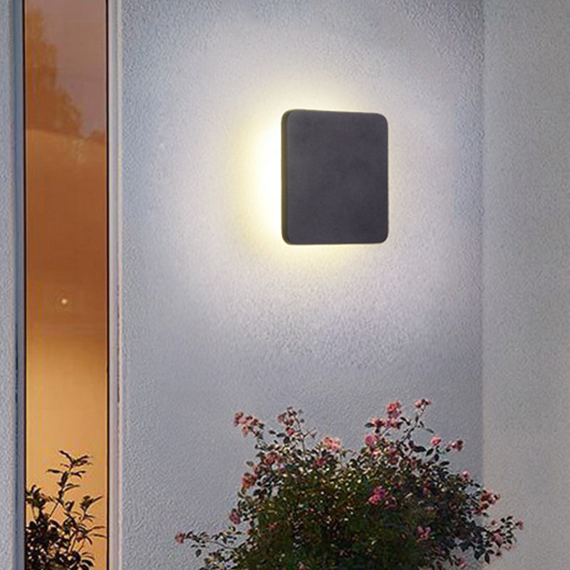 Taavita Round/Square Flush-Mount Wall Lamp Minimalist Aluminum Hallway LED Taavita IN BLACK - Modern, Outdoor, 5-9 Inches, SMD, Black, 220V-240V 110V-120V