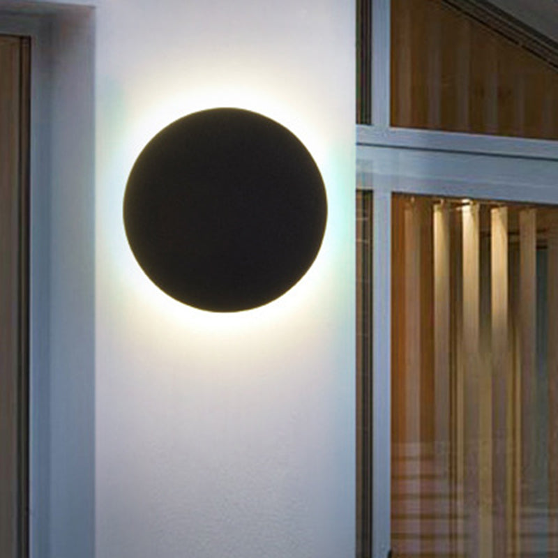 Minimalist Black Round/Square Flush Mount Wall Lamp Taavita Hallway LED Sconce Light