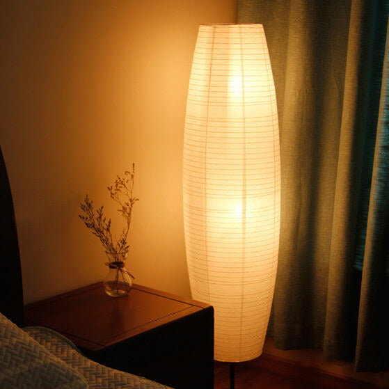 Taavita Minimalistic 2-Light Floor Lamp Made of Rice Paper