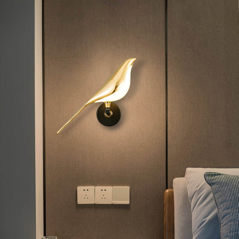 Modern Creative Bird 1/2 Light LED Rotatable Wall Lamp in Gold or Black