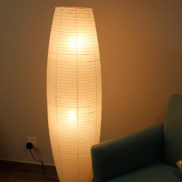 Taavita Minimalistic 2-Light Floor Lamp Made of Rice Paper