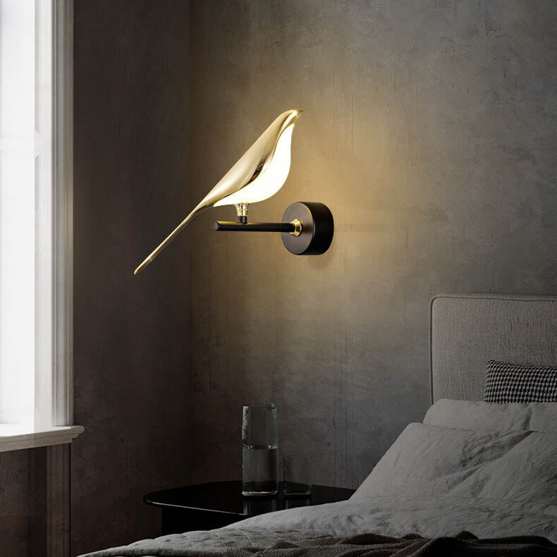 Modern Creative Bird 1/2 Light LED Rotatable Wall Lamp in Gold or Black