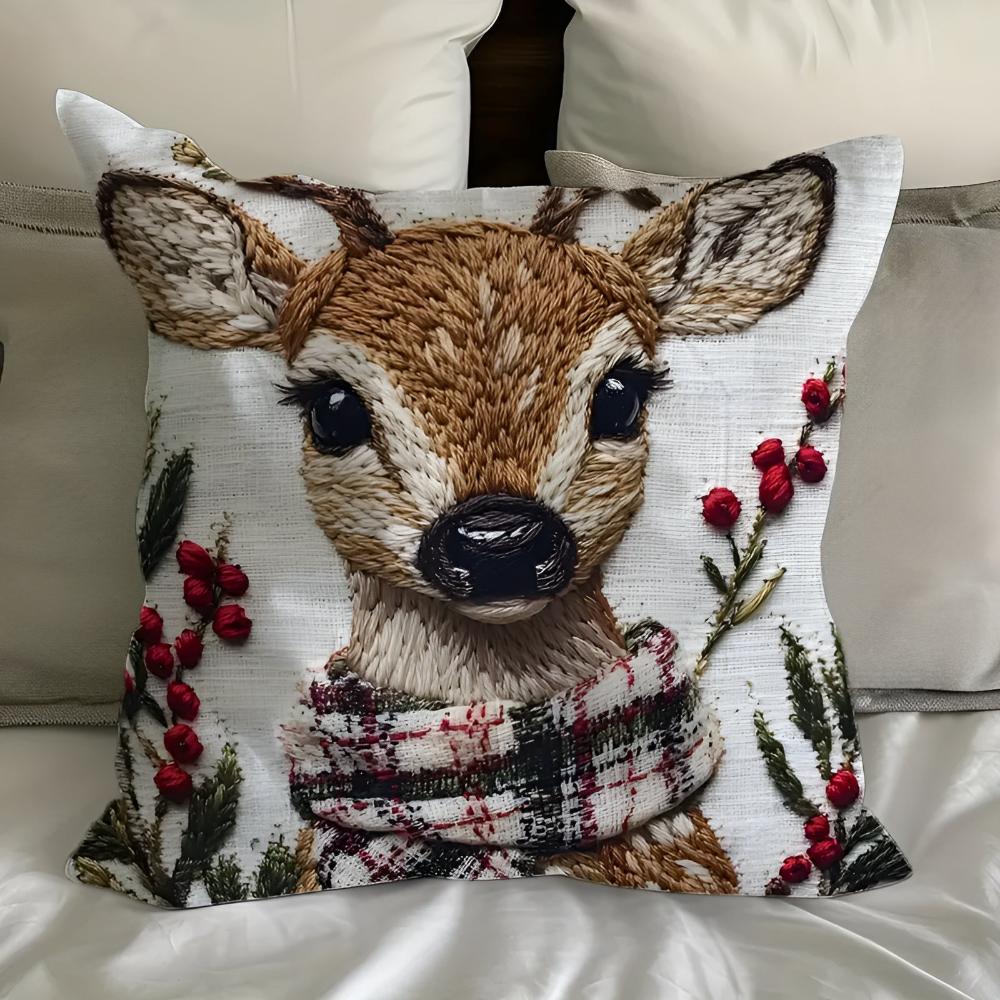 Taavita Christmas Reindeer Decorative Cushion Cover