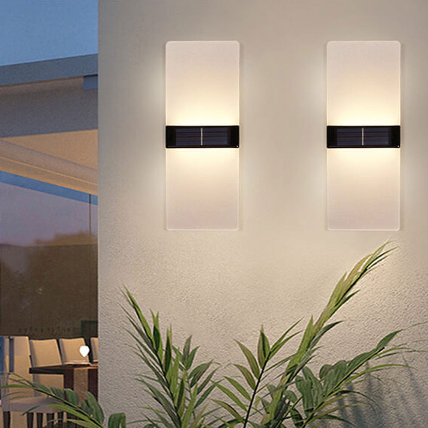 Taavita Waterproof Acrylic LED Solar Wall Light Lamp Outdoor Light