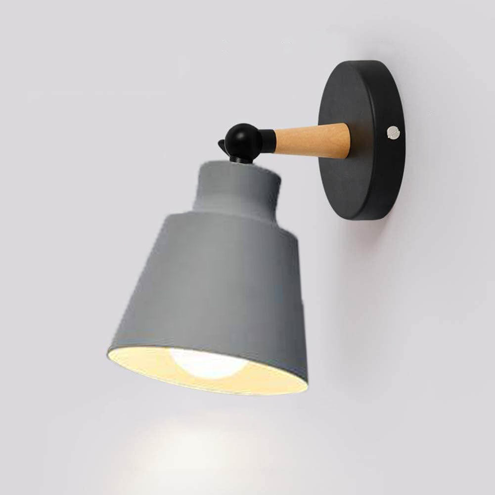 Taavita Simple Macaron Color Solid Wood 1-Light Wall Lamp