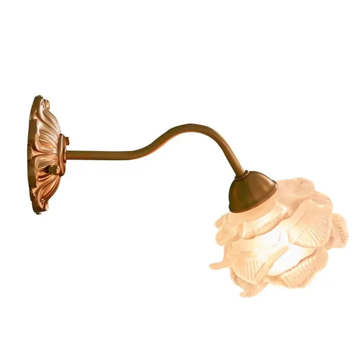 Taavita Vintage Copper Flower Petal Glass Wall Lamp - Elegant Floral Design for Home Decor