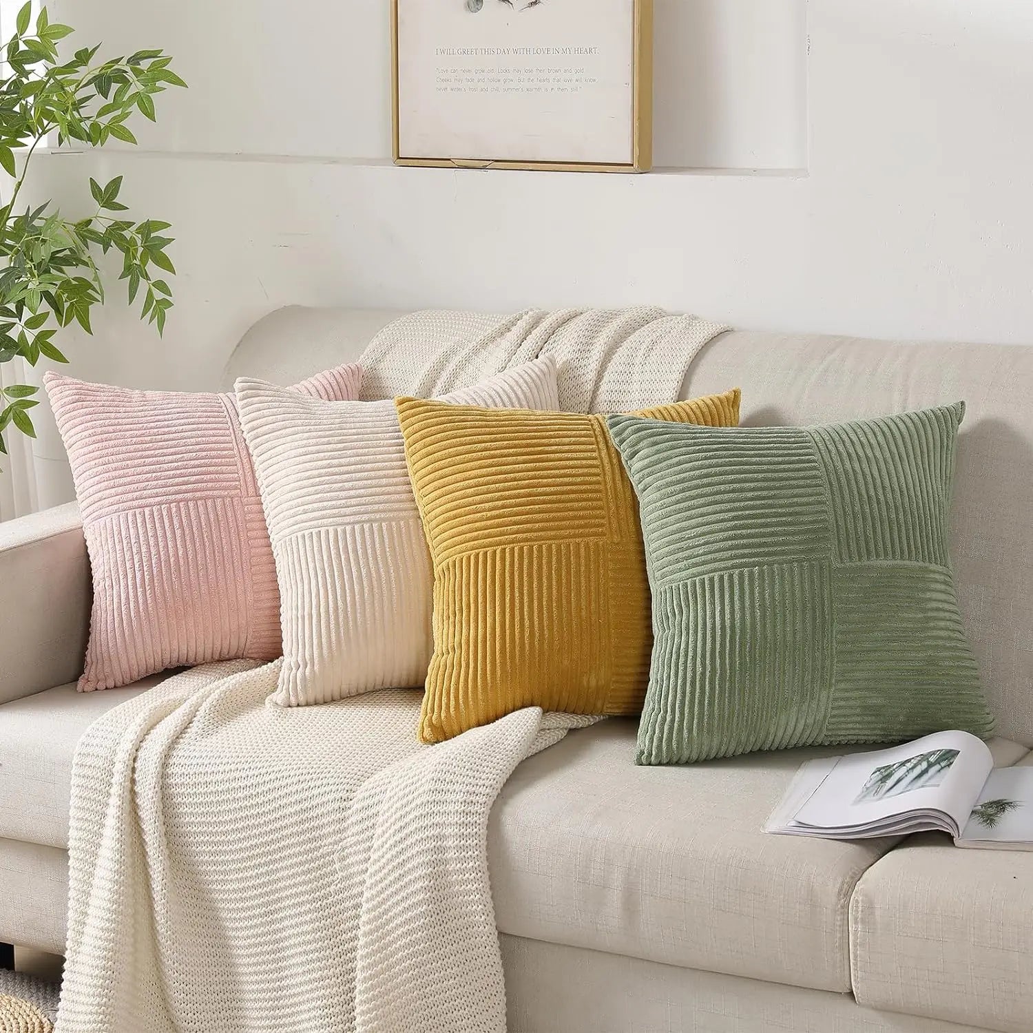 Taavita - Striped Soft Pillowcases Cord Splitting