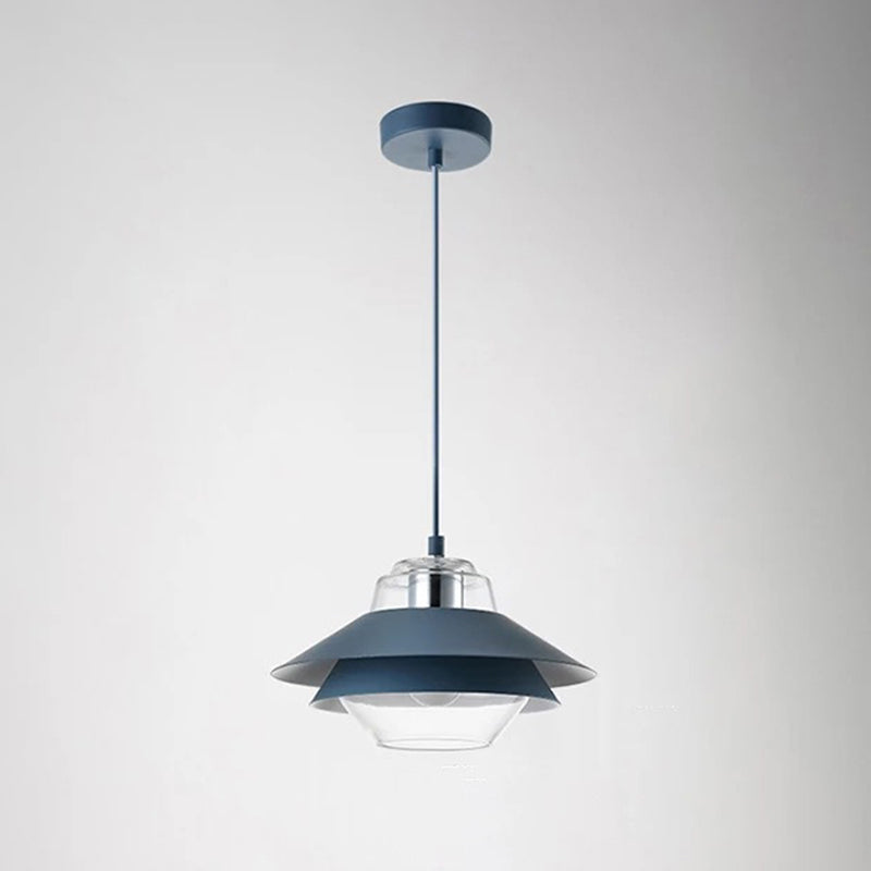 Three-Tiered Metal Drop Pendant Minimal 1 Light Suspension Light with Shade for Dining Room by Taavita