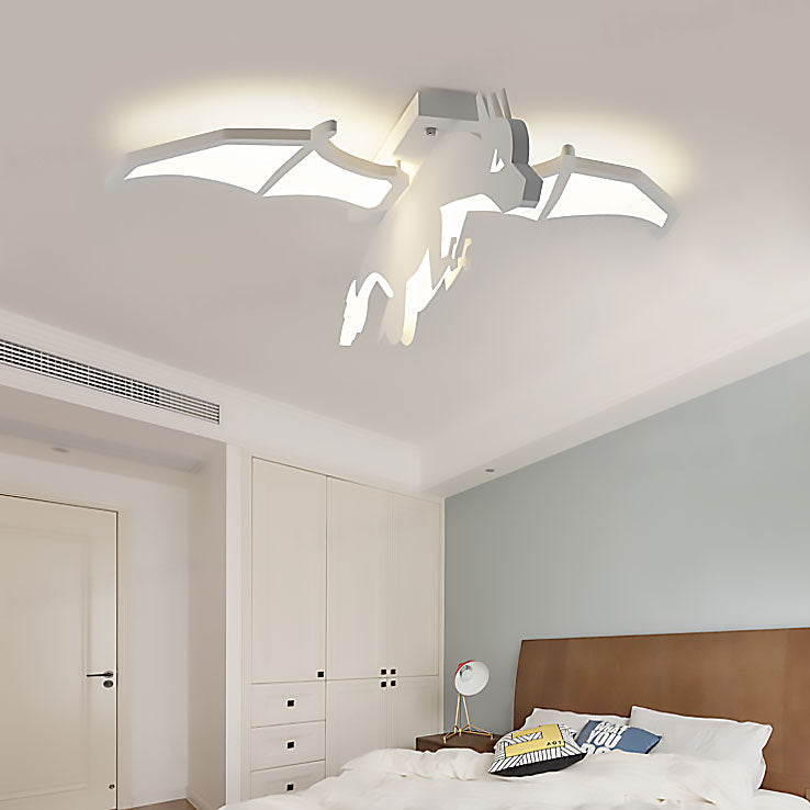 Boys Bedroom Charizard Ceiling Mount Light Acrylic Cartoon LED Ceiling Fixture in White Clearhalo 'Ceiling Lights' 'Close To Ceiling Lights' 'Close to ceiling' 'Flush mount' Lighting' 201597