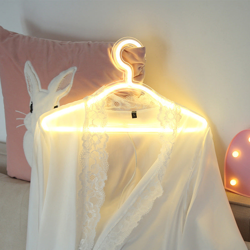 Taavita Coat Hanger Bedroom Nightstand Light USB LED Minimal Plastic Wall Hanging Night Lamp in White